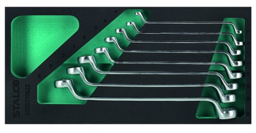 Zestaw kluczy oczkowych odgiętych 6-22mm, CrV 8elem STALCO S026370622.jpg