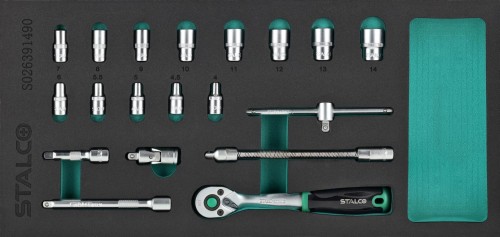 Zestaw kluczy nasadowych 14 4-14mm 19elem 90T CrV wkład EVA.jpg