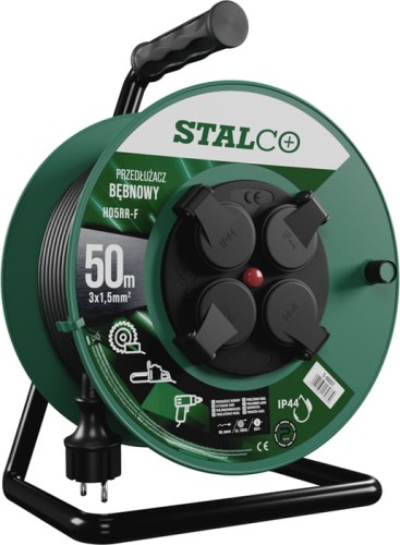 PRZEDŁUŻACZ BĘBNOWY WARSTWOWY PROFESSIONAL50mb, IP-44, 16A, 3680W, STALCO S-46607 2.jpg