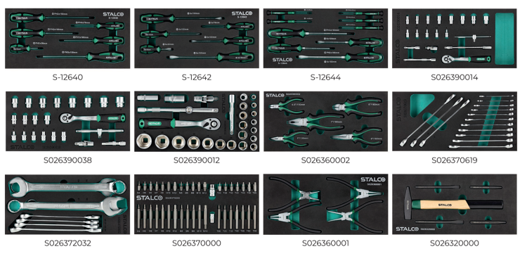 Szafka narzędziowa 7 szuflad z wyposażeniem 165elem STALCO S026399165 2.png