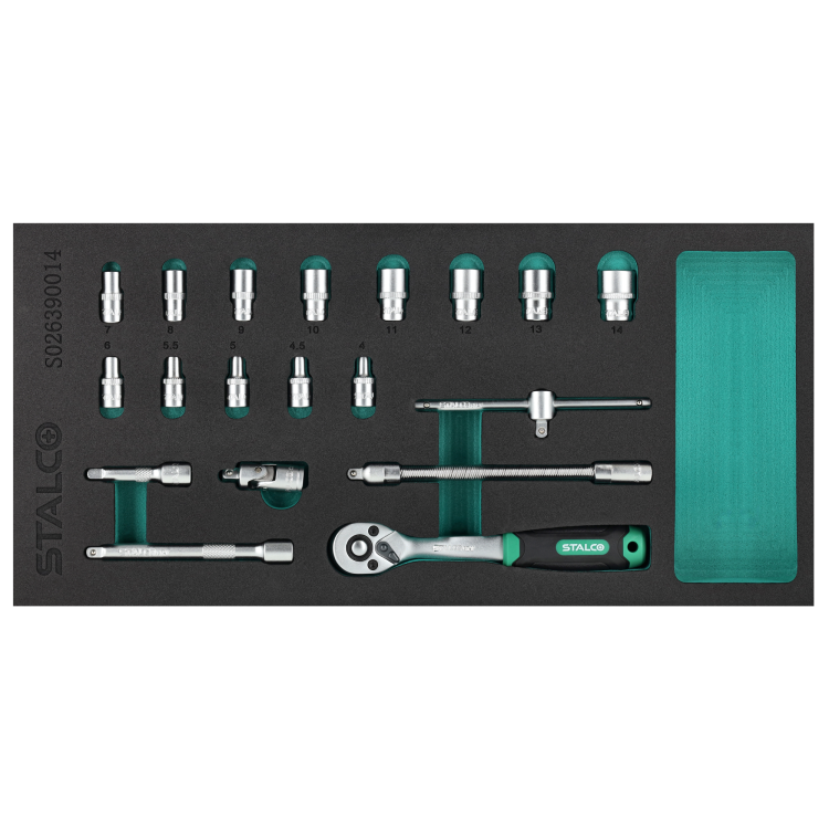 Zestaw kluczy nasadowych 1 4  4-14mm, STALCO S026390014.png