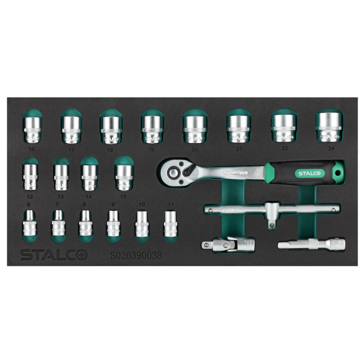 Zestaw kluczy nasadowych 38, 6-24mm, STALCO S026390038.png