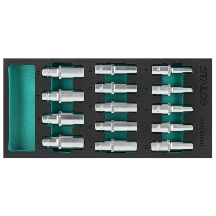 Zestaw nasadek głębokich 12, 8-21mm, CrV 14elem STALCO S026380821.png