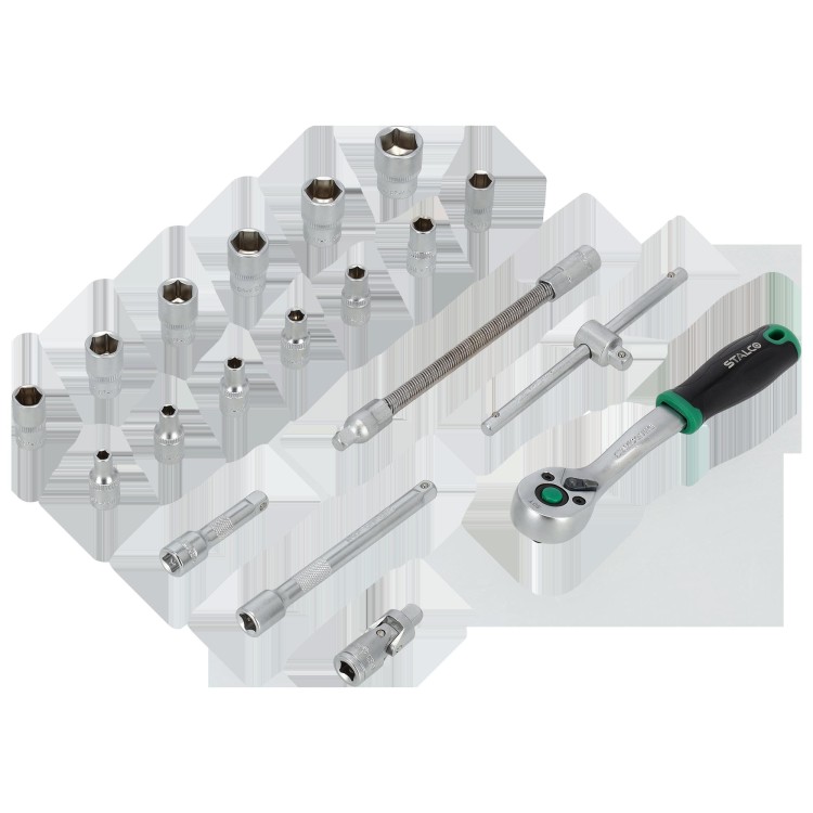 Zestaw kluczy nasadowych 14 4-14mm 19elem 90T CrV wkład EVA  3.jpg