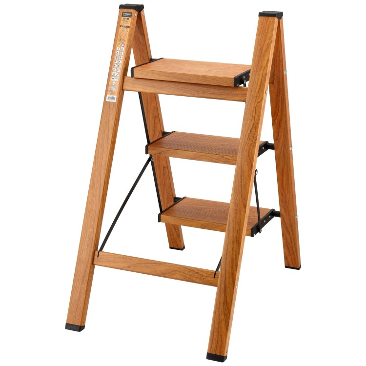 Drabina składana drewnopodobna 3-stopnie bez uchwytu STALCO PERFECT S020140413 4.jpg