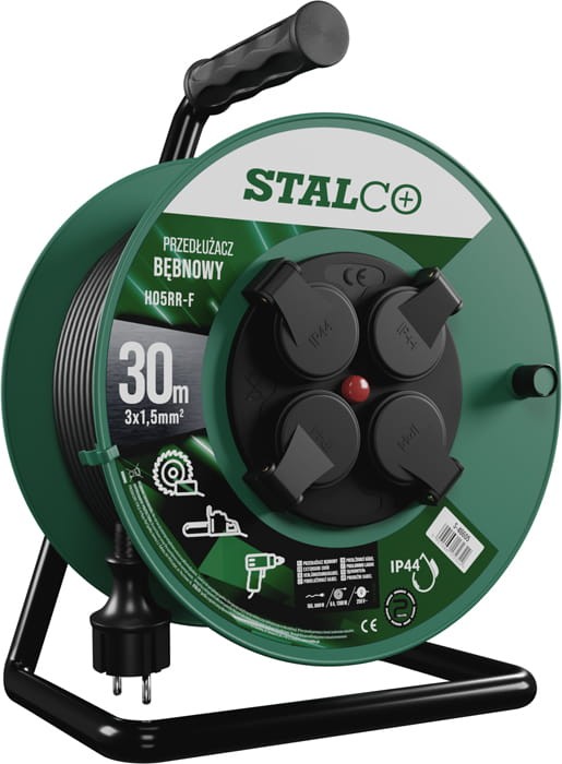 Przedłużacz bębnowy warstwowy professional IP-44 4x2p+Z, 16A, 3680 W, 3x1,5mm H05RR-F-CZARNY  1.jpg