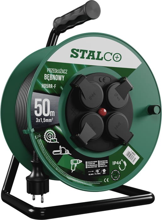 PRZEDŁUŻACZ BĘBNOWY WARSTWOWY PROFESSIONAL50mb, IP-44, 16A, 3680W, STALCO S-46607 2.jpg